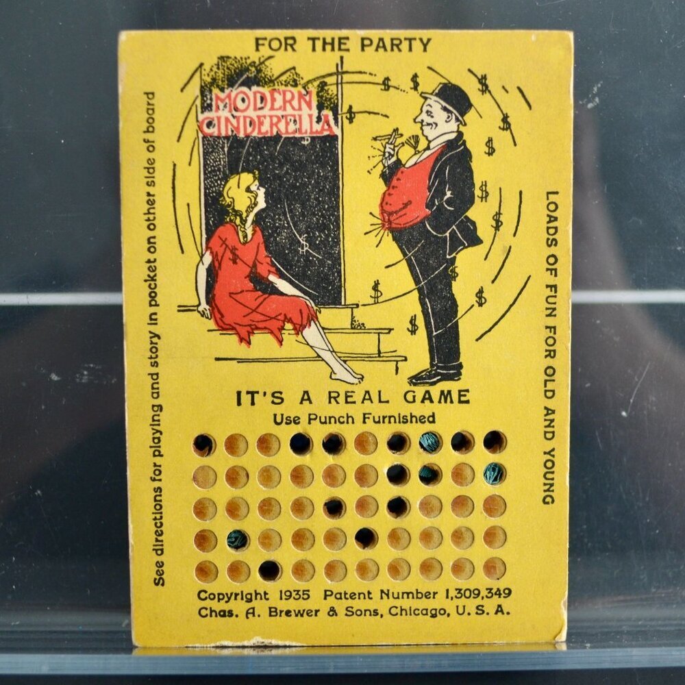 Chas A Brewer & Sons Punch Board Game Modern Cinderella Used